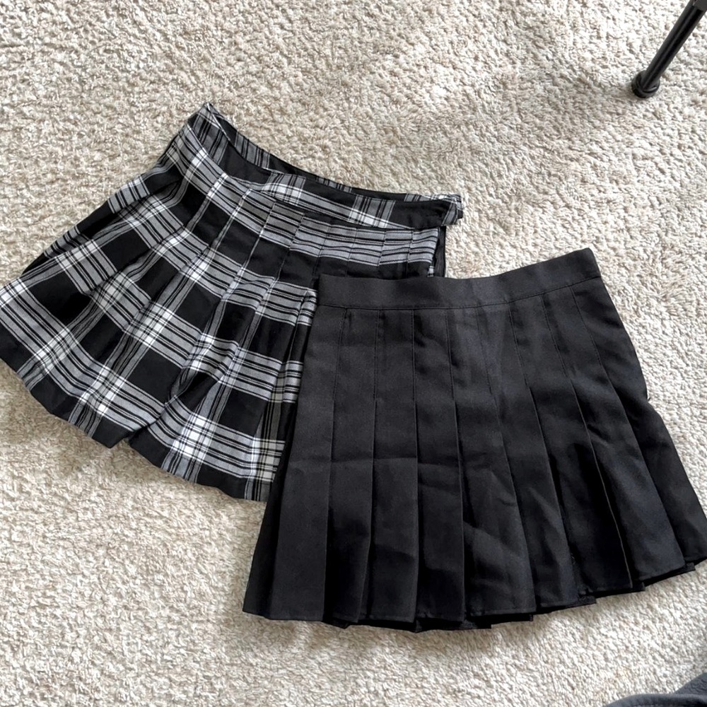 Set of 2 Pleated Skirts (Black one is a skort)